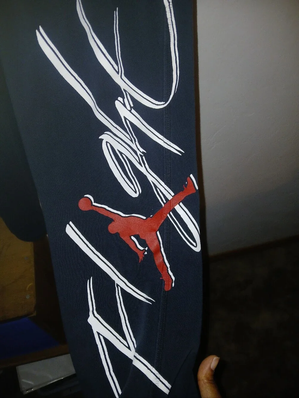 Jordan Black Joggers with Red Jumpman and White Script Detail